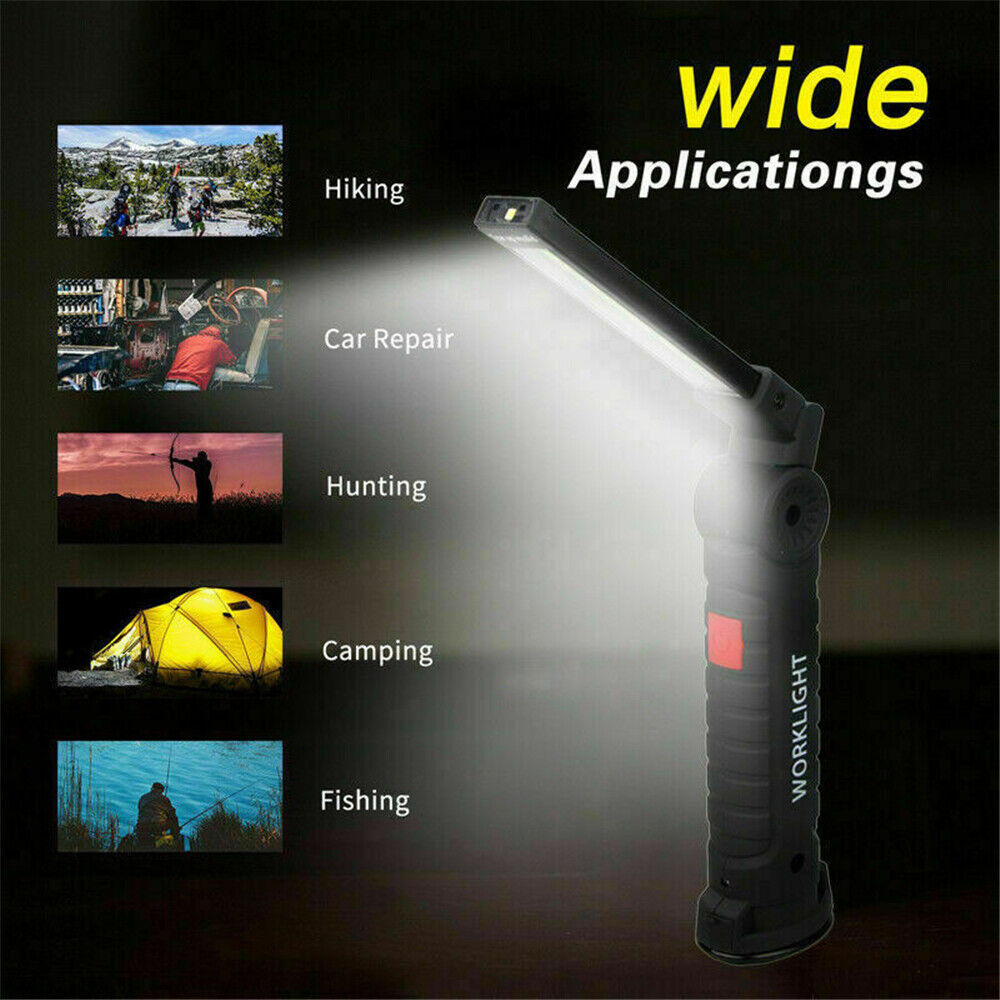 Portable COB LED Work Light Car Garage Mechanic USB Rechargeable Torch Lamp AUS