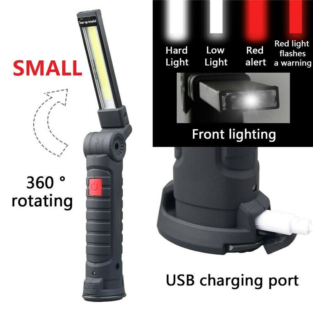 Portable COB LED Work Light Car Garage Mechanic USB Rechargeable Torch Lamp AUS