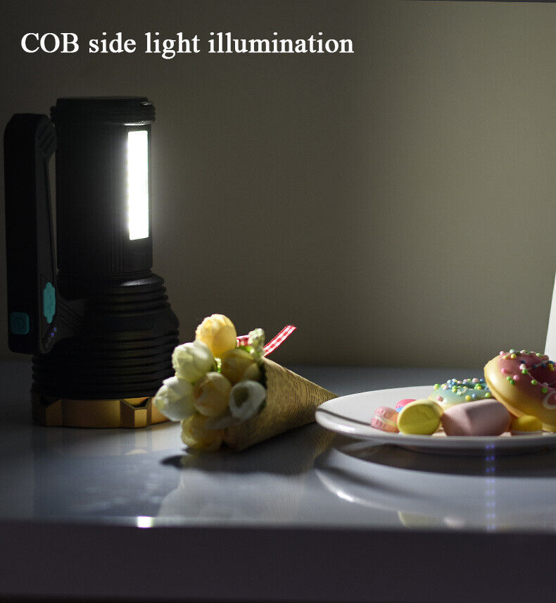 Most Powerful 1200000lm LED Flashlight Super Bright Torch Lamp USB Rechargeable