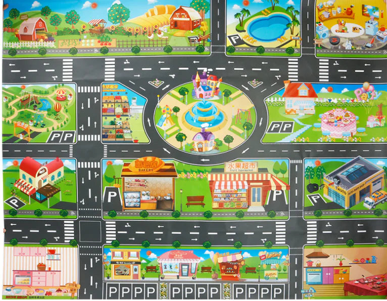 Traffic Adventure Play Mat & Toy Cars