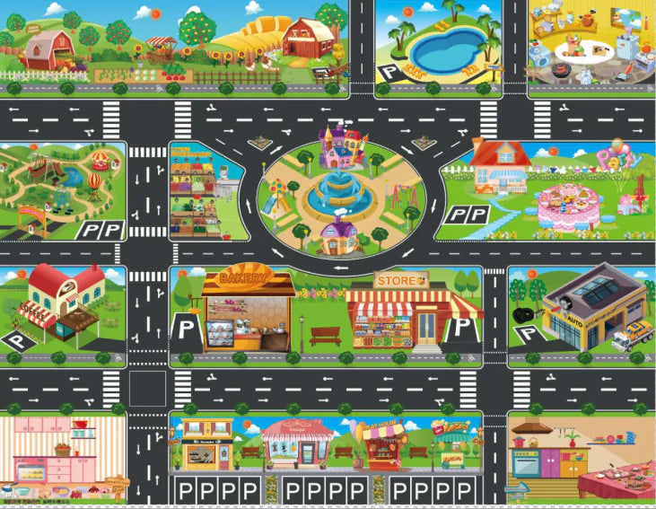 Traffic Adventure Play Mat & Toy Cars