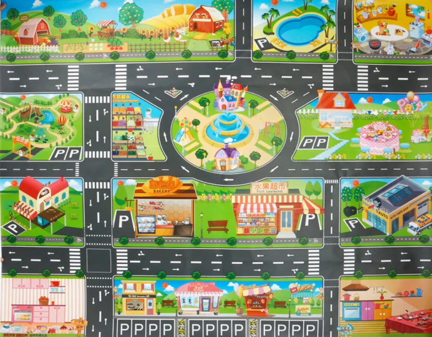 Traffic Adventure Play Mat & Toy Cars