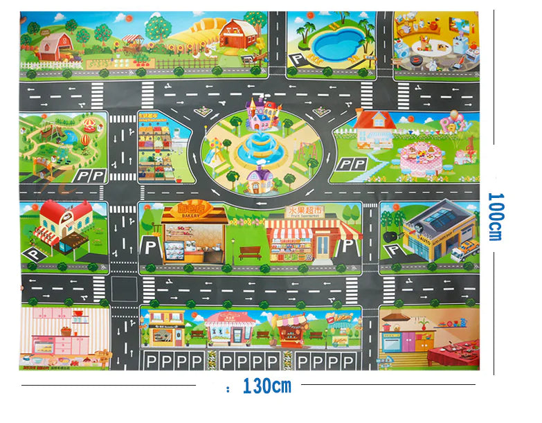 Traffic Adventure Play Mat & Toy Cars