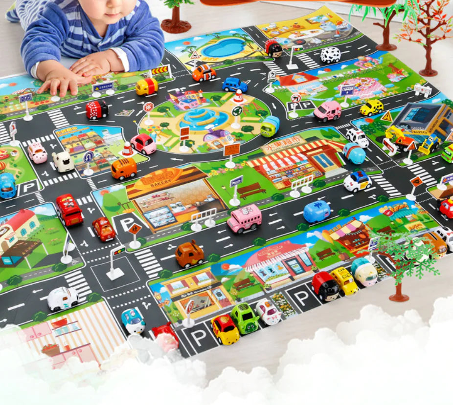 Traffic Adventure Play Mat & Toy Cars