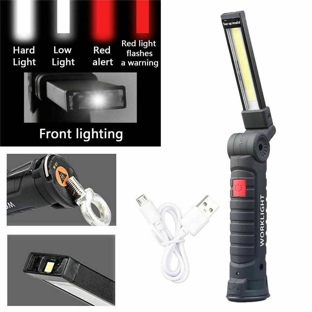 Portable COB LED Work Light Car Garage Mechanic USB Rechargeable Torch Lamp AUS