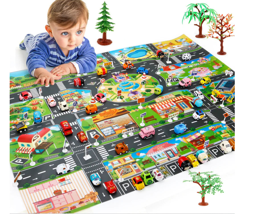 Traffic Adventure Play Mat & Toy Cars