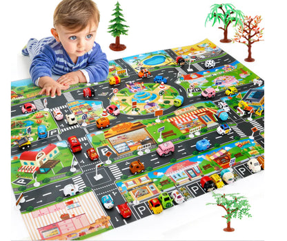 Traffic Adventure Play Mat & Toy Cars