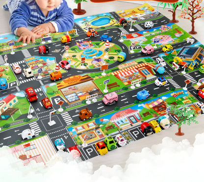 Traffic Adventure Play Mat & Toy Cars