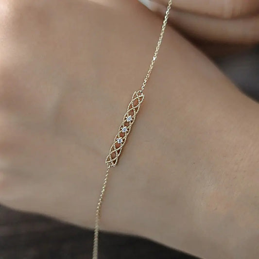 Elegant Sterling Silver K-Gold Bracelet