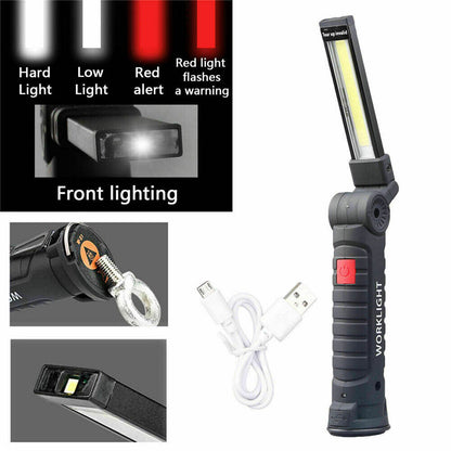 Portable COB LED Work Light Car Garage Mechanic USB Rechargeable Torch Lamp AUS